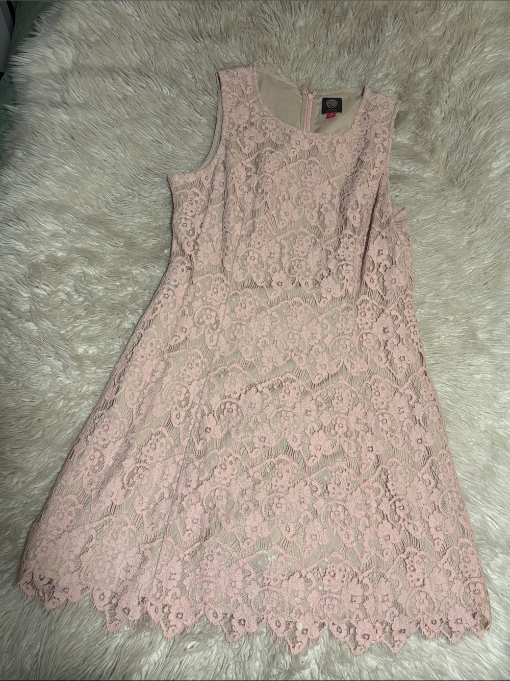 Vince Camuto Blush Pink Sleeveless Lace Dress